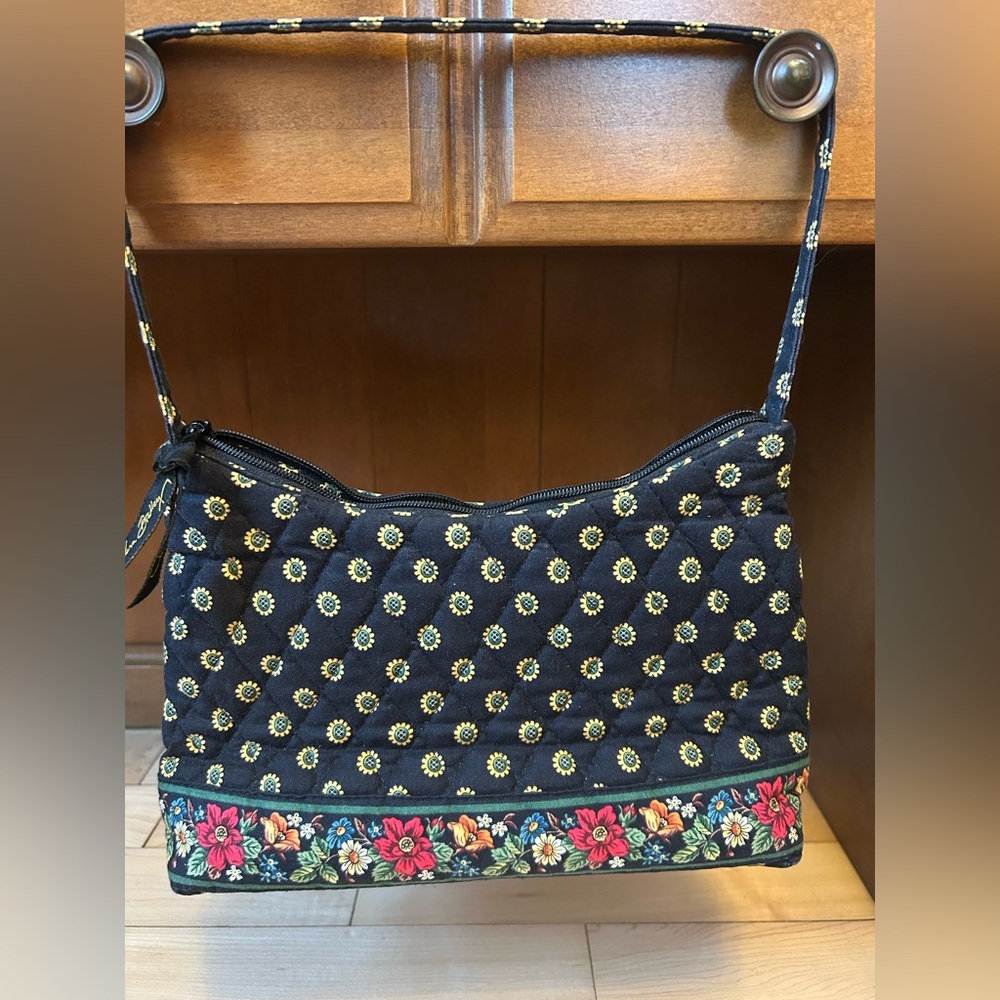 -Vintage Vera Bradley Quilted Sunflower Floral Print Made In Usa Purse View 2